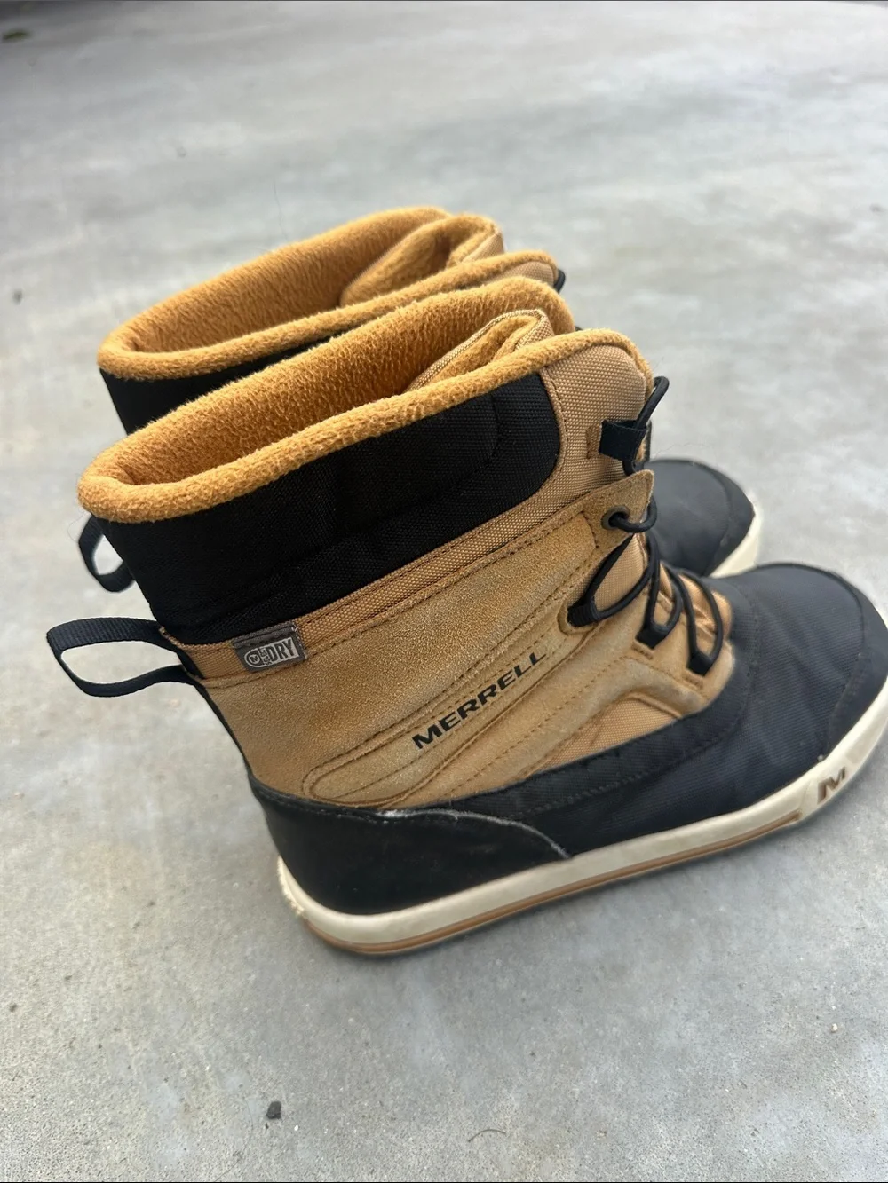 Merrell Black and Tan Big Boy/Men's/Unisex Rain & Snow Boots